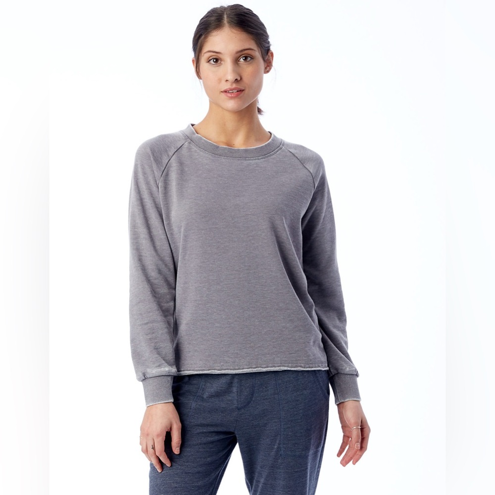 Alternative Apparel Lazy Day Gray French Terry Pullover Sweatshirt Size Medium